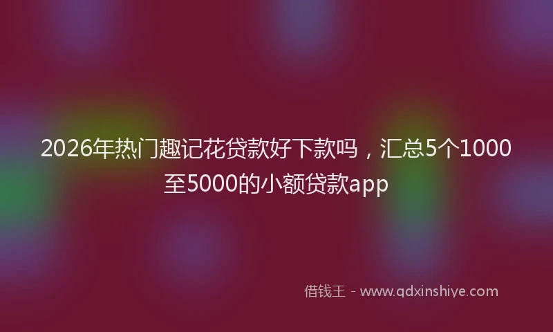2026年热门趣记花贷款好下款吗,汇总5个1000至5000的小额贷款app