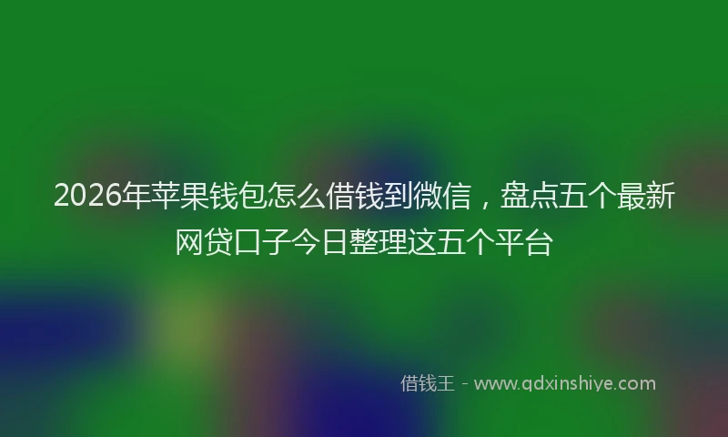 2026年苹果钱包怎么借钱到微信，盘点五个最新网贷口子今日整理这五个平台