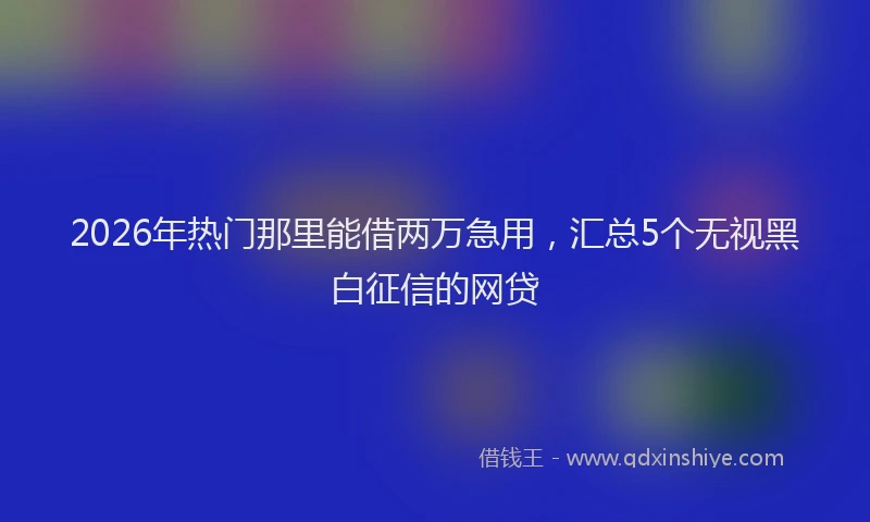 2026年热门那里能借两万急用，汇总5个无视黑白征信的网贷