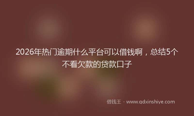 2026年热门逾期什么平台可以借钱啊，总结5个不看欠款的贷款口子