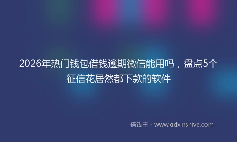 2026年热门钱包借钱逾期微信能用吗，盘点5个征信花居然都下款的软件