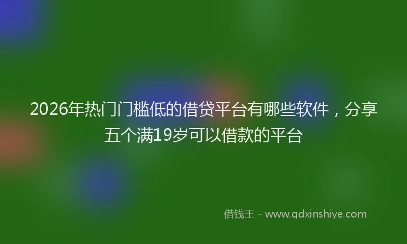 2026年热门门槛低的借贷平台有哪些软件，分享五个满19岁可以借款的平台