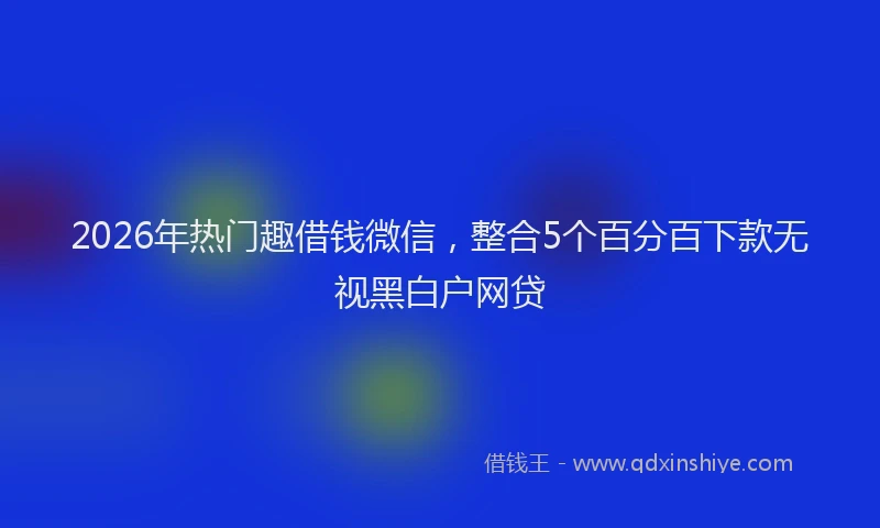 2026年热门趣借钱微信，整合5个百分百下款无视黑白户网贷