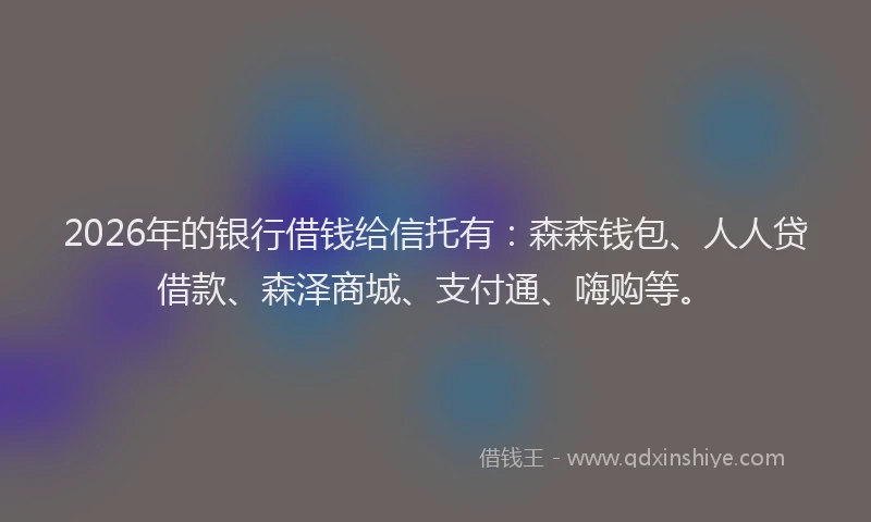 2026年的银行借钱给信托有：森森钱包、人人贷借款、森泽商城、支付通、嗨购等。