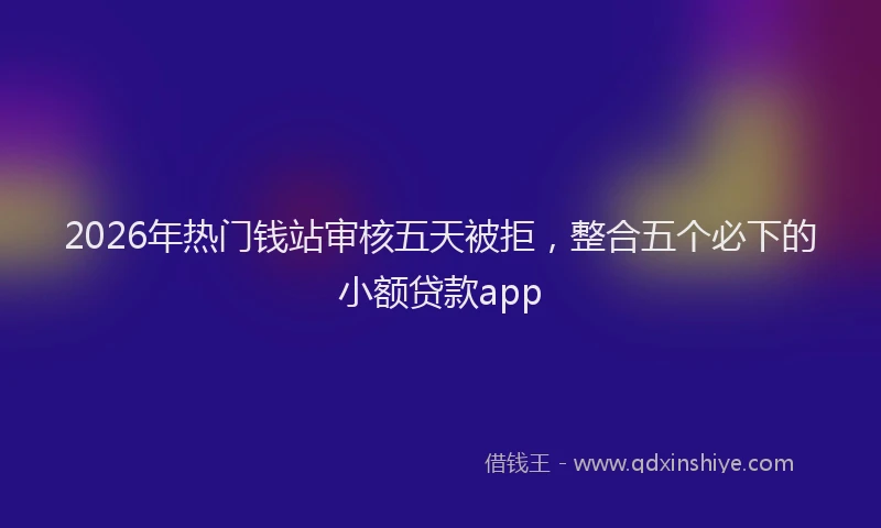 2026年热门钱站审核五天被拒，整合五个必下的小额贷款app