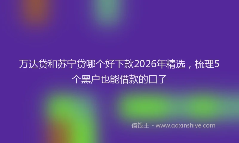 万达贷和苏宁贷哪个好下款2026年精选，梳理5个黑户也能借款的口子