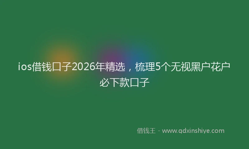 ios借钱口子2026年精选，梳理5个无视黑户花户必下款口子
