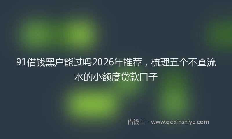 91借钱黑户能过吗2026年推荐，梳理五个不查流水的小额度贷款口子