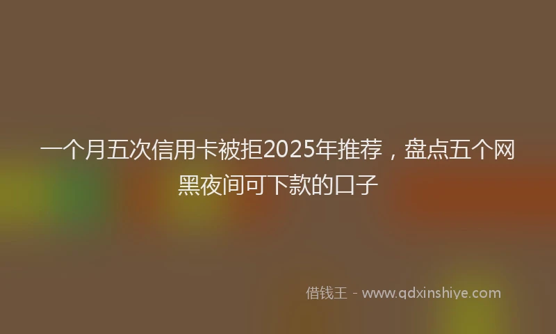 一个月五次信用卡被拒2025年推荐,盘点五个网黑夜间可下款的口子