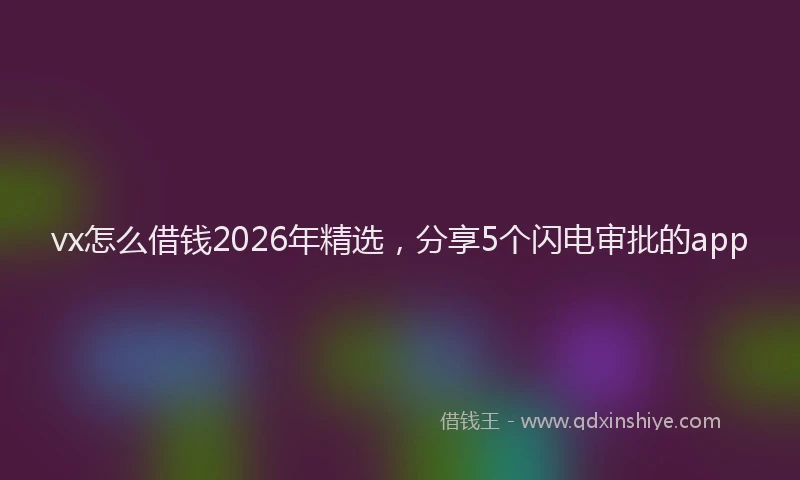 vx怎么借钱2026年精选，分享5个闪电审批的app