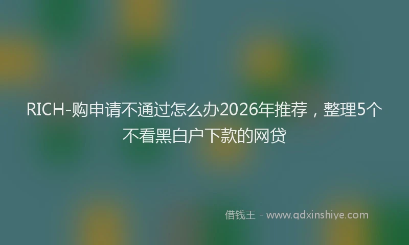 RICH-购申请不通过怎么办2026年推荐，整理5个不看黑白户下款的网贷