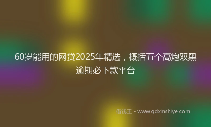 60岁能用的网贷2025年精选，概括五个高炮双黑逾期必下款平台