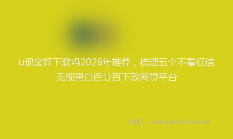 u现金好下款吗2026年推荐，梳理五个不看征信无视黑白百分百下款网贷平台