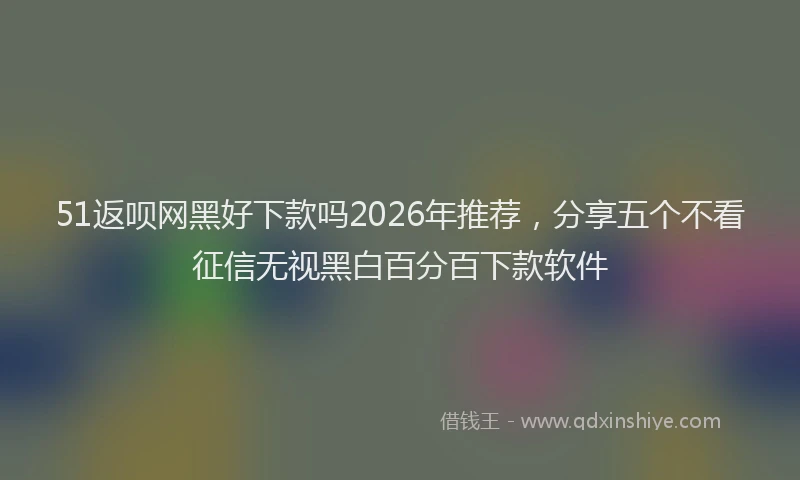 51返呗网黑好下款吗2026年推荐，分享五个不看征信无视黑白百分百下款软件