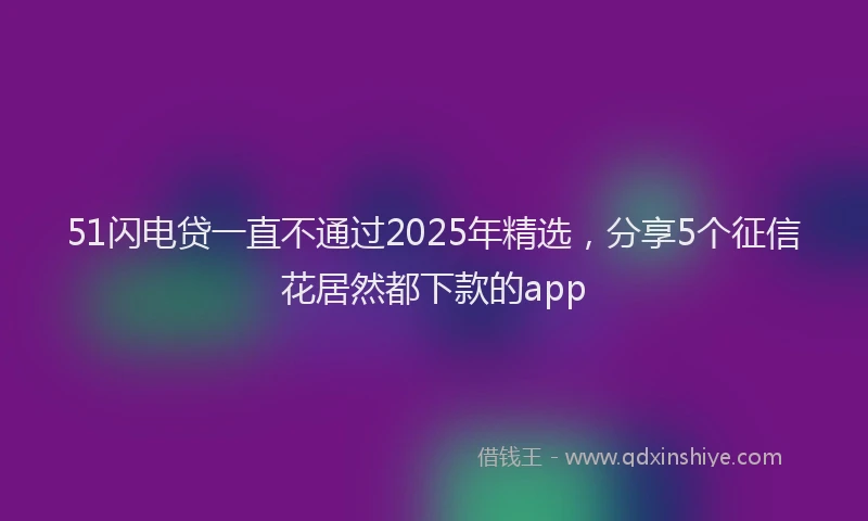 51闪电贷一直不通过2025年精选，分享5个征信花居然都下款的app