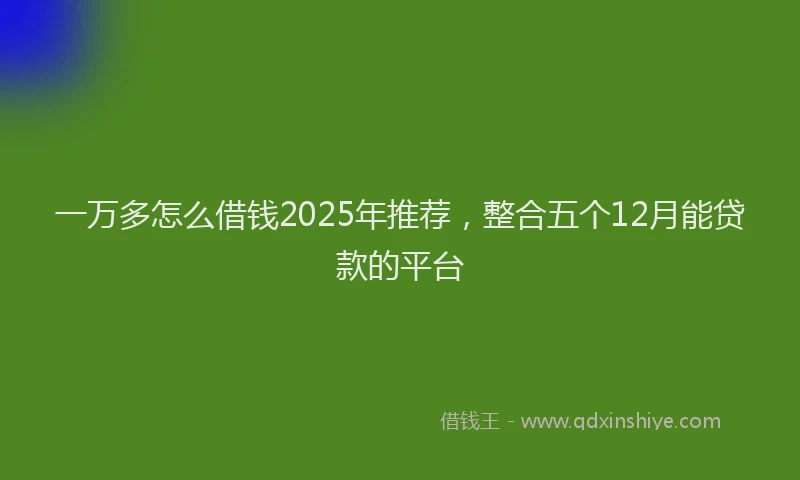 一万多怎么借钱2025年推荐，整合五个12月能贷款的平台