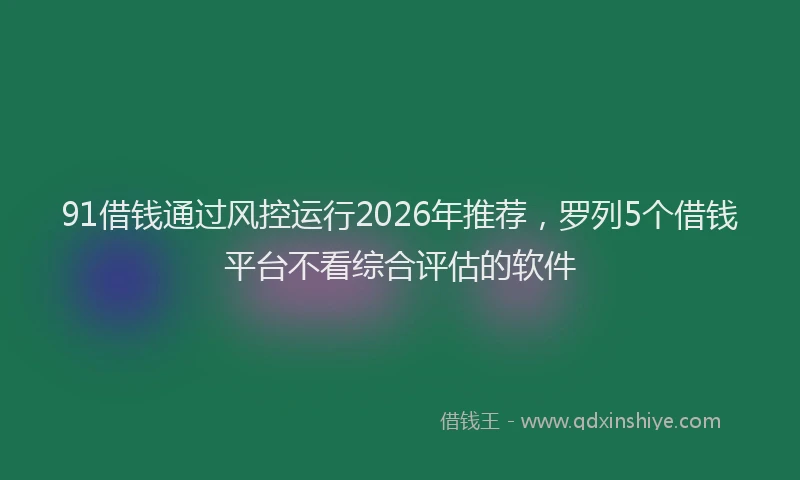91借钱通过风控运行2026年推荐，罗列5个借钱平台不看综合评估的软件