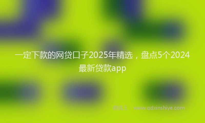 一定下款的网贷口子2025年精选，盘点5个2024最新贷款app