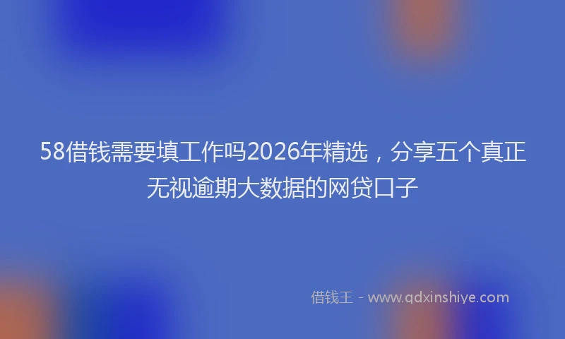 58借钱需要填工作吗2026年精选，分享五个真正无视逾期大数据的网贷口子