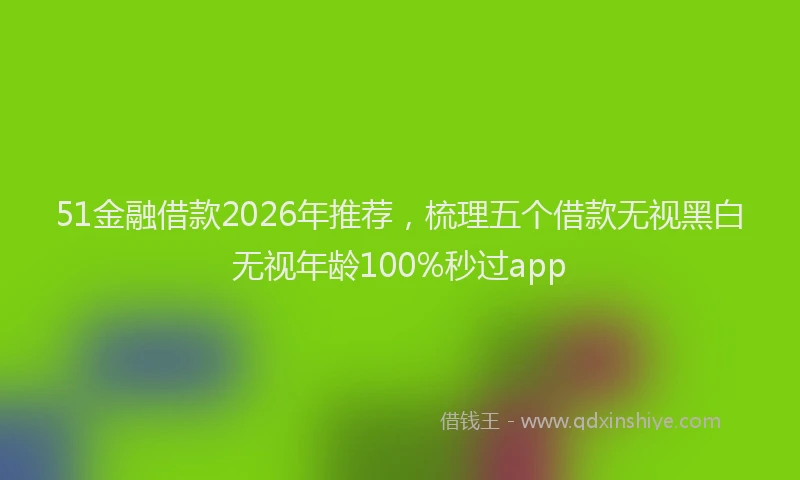 51金融借款2026年推荐，梳理五个借款无视黑白无视年龄100%秒过app