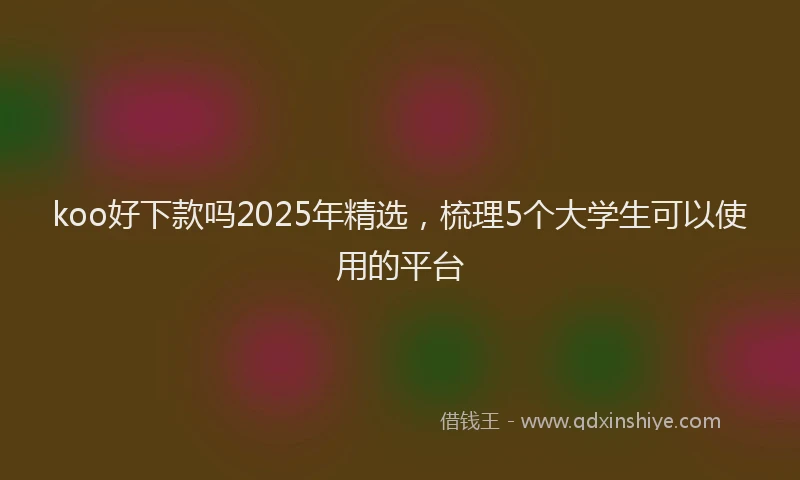 koo好下款吗2025年精选，梳理5个大学生可以使用的平台