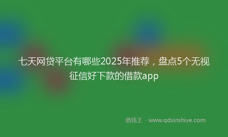 七天网贷平台有哪些2025年推荐,盘点5个无视征信好下款的借款app