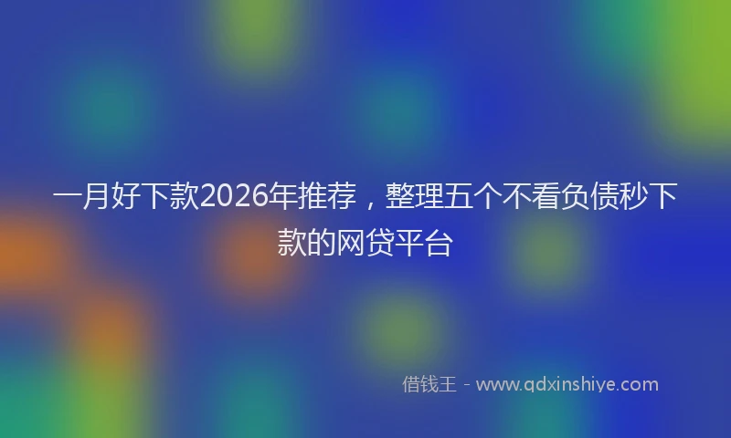 一月好下款2026年推荐，整理五个不看负债秒下款的网贷平台