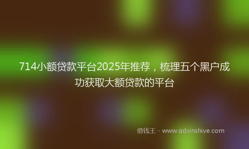 714小额贷款平台2025年推荐，梳理五个黑户成功获取大额贷款的平台