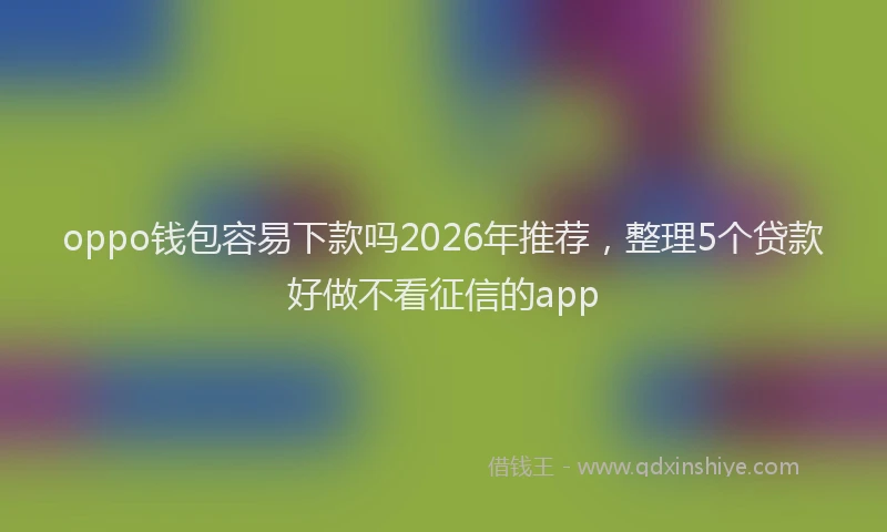 oppo钱包容易下款吗2026年推荐，整理5个贷款好做不看征信的app
