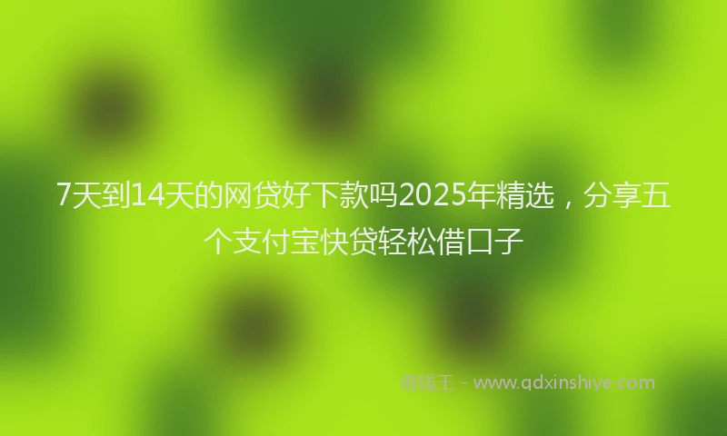 7天到14天的网贷好下款吗2025年精选，分享五个支付宝快贷轻松借口子