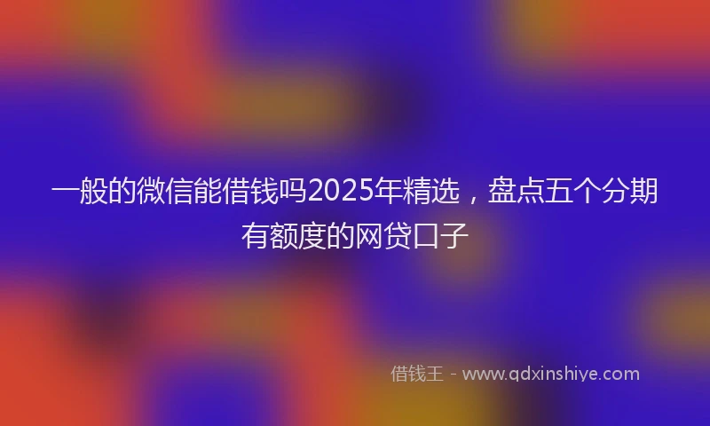 一般的微信能借钱吗2025年精选，盘点五个分期有额度的网贷口子