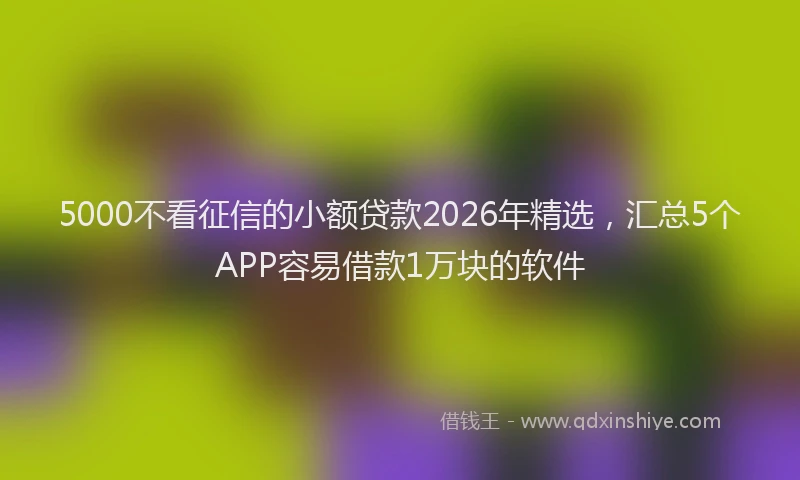 5000不看征信的小额贷款2026年精选,汇总5个APP容易借款1万块的软件
