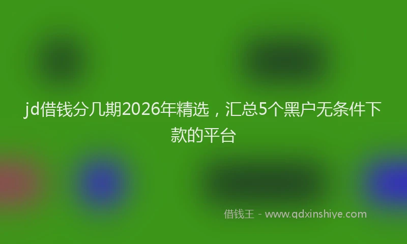 jd借钱分几期2026年精选，汇总5个黑户无条件下款的平台
