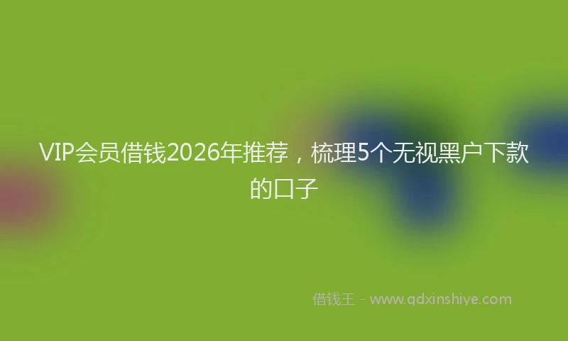 VIP会员借钱2026年推荐，梳理5个无视黑户下款的口子