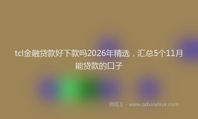 tcl金融贷款好下款吗2026年精选，汇总5个11月能贷款的口子
