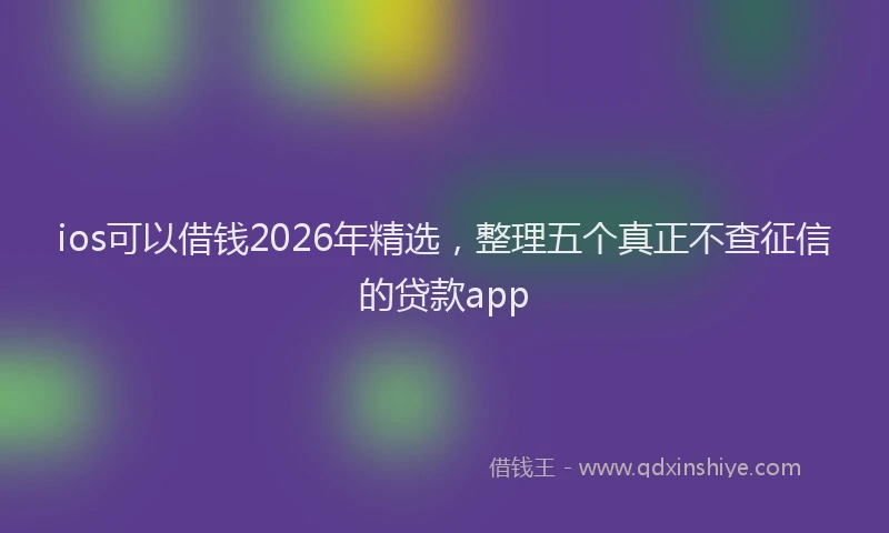 ios可以借钱2026年精选,整理五个真正不查征信的贷款app