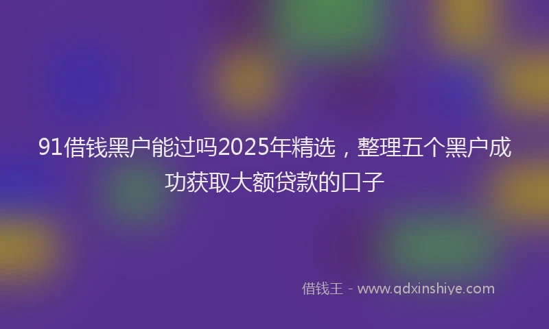 91借钱黑户能过吗2025年精选，整理五个黑户成功获取大额贷款的口子