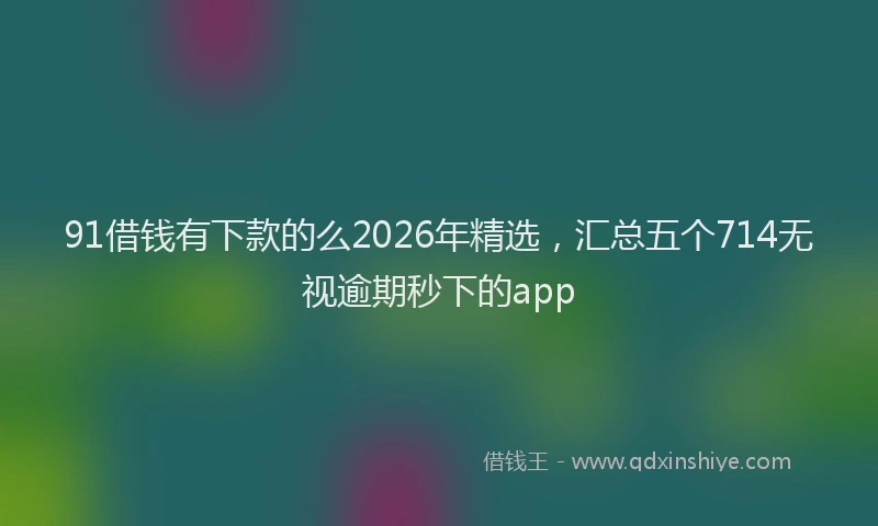 91借钱有下款的么2026年精选，汇总五个714无视逾期秒下的app