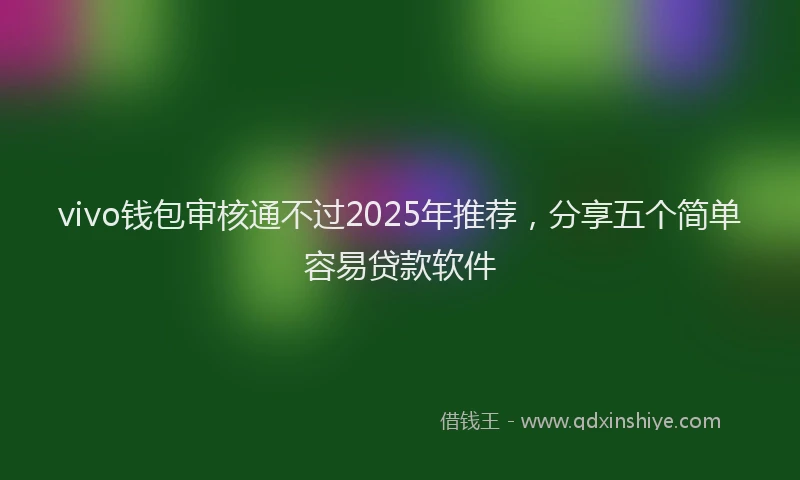 vivo钱包审核通不过2025年推荐，分享五个简单容易贷款软件