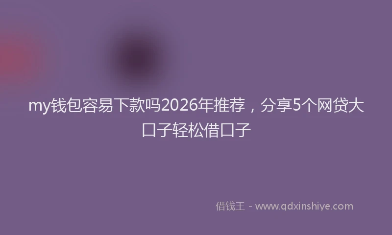 my钱包容易下款吗2026年推荐，分享5个网贷大口子轻松借口子