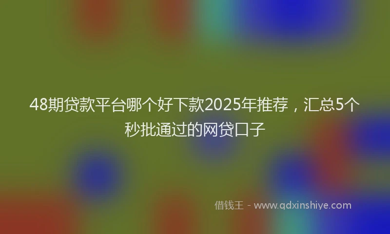 48期贷款平台哪个好下款2025年推荐，汇总5个秒批通过的网贷口子