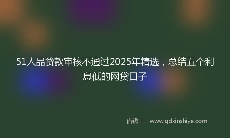 51人品贷款审核不通过2025年精选，总结五个利息低的网贷口子