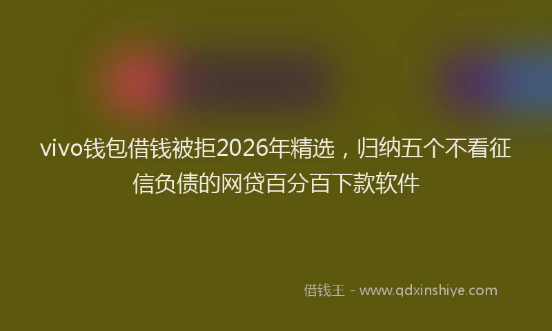 vivo钱包借钱被拒2026年精选，归纳五个不看征信负债的网贷百分百下款软件