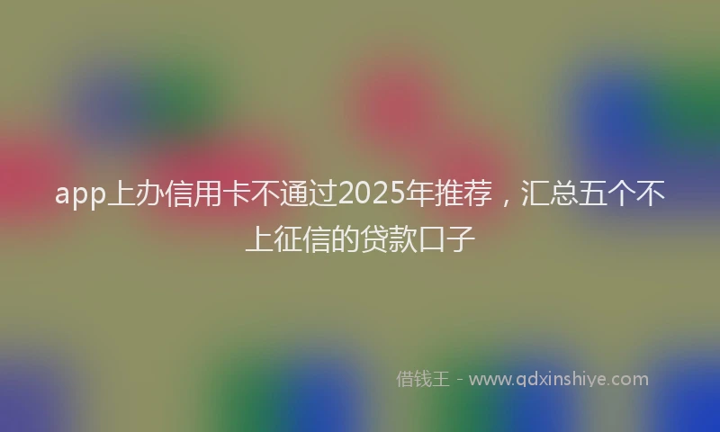 app上办信用卡不通过2025年推荐,汇总五个不上征信的贷款口子