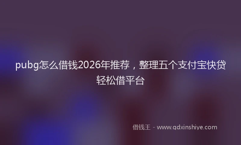 pubg怎么借钱2026年推荐，整理五个支付宝快贷轻松借平台