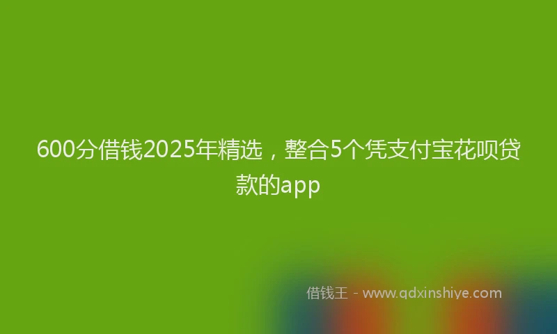 600分借钱2025年精选,整合5个凭支付宝花呗贷款的app
