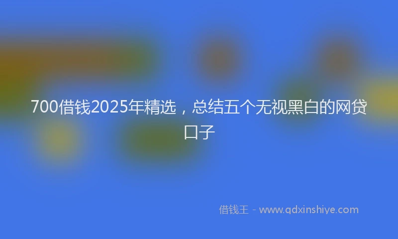 700借钱2025年精选，总结五个无视黑白的网贷口子