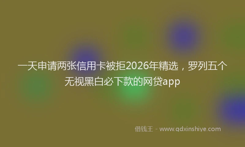 一天申请两张信用卡被拒2026年精选，罗列五个无视黑白必下款的网贷app
