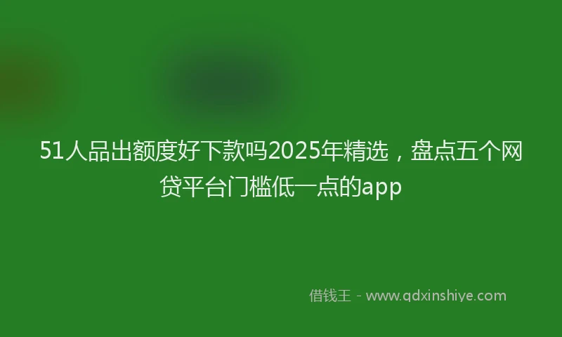 51人品出额度好下款吗2025年精选，盘点五个网贷平台门槛低一点的app
