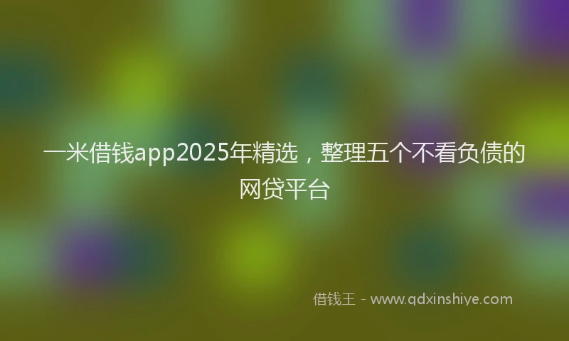 一米借钱app2025年精选,整理五个不看负债的网贷平台